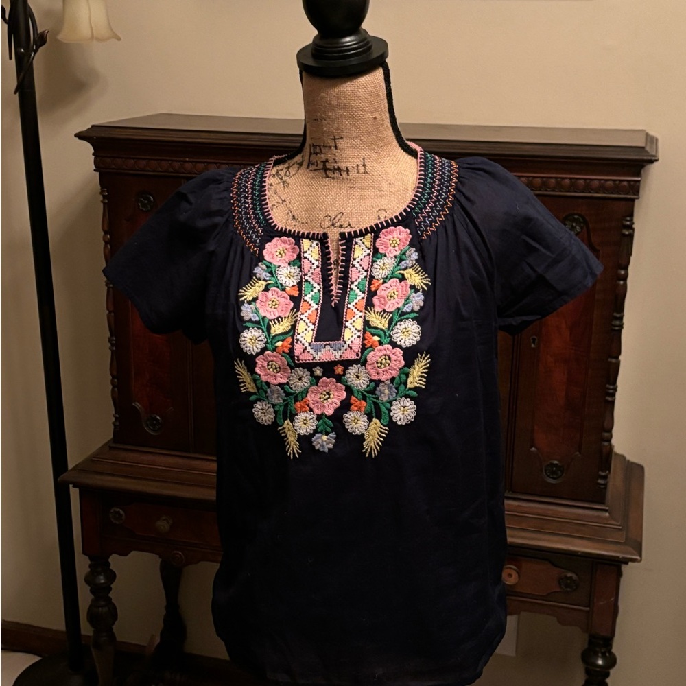 Talbots Women’s Short Sleeve Flower Petite Medium
